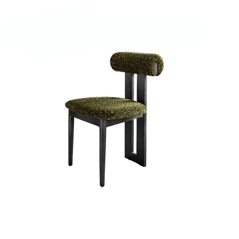 Ash Vintage Wood Dining Chair Set with Curved Lumbar Comfort and Tailored Cushion Detail