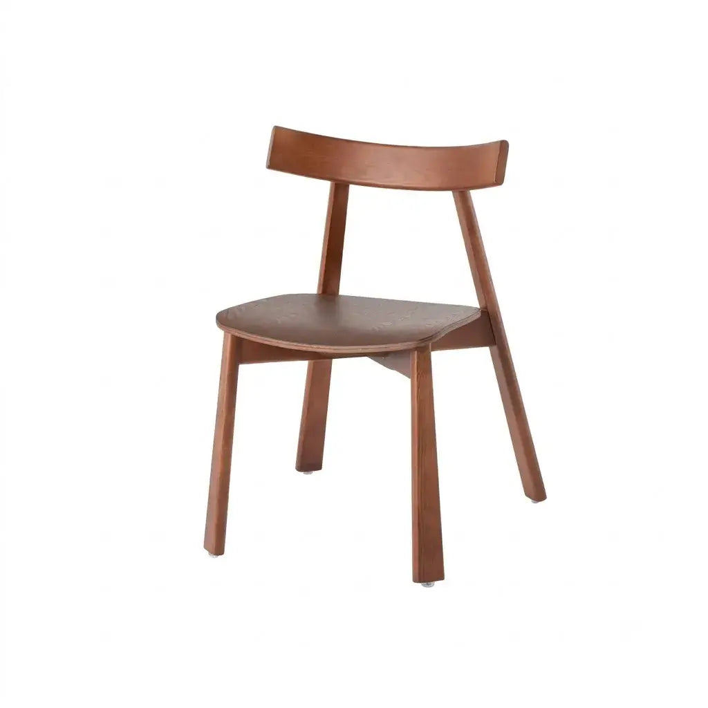 Ash Wood Dining Chair With Curved Arms, Leather and Linen Options