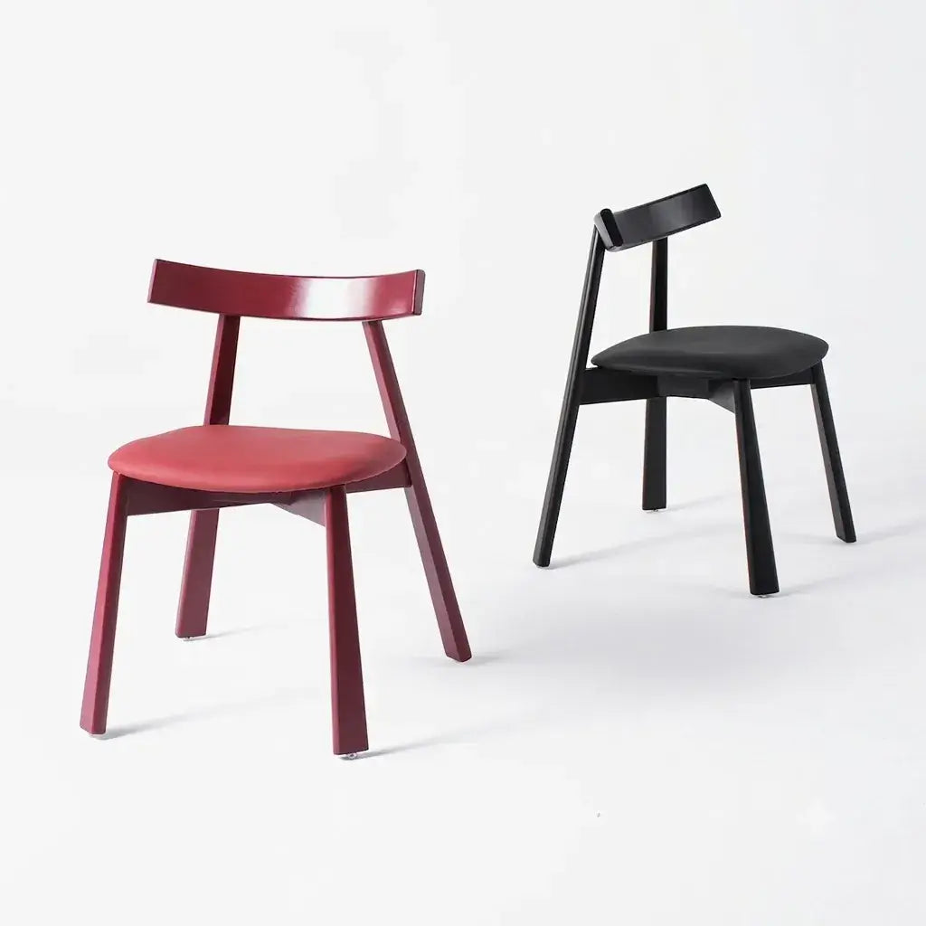 Ash Wood Dining Chair With Curved Arms, Leather and Linen Options Image secondaire du produit