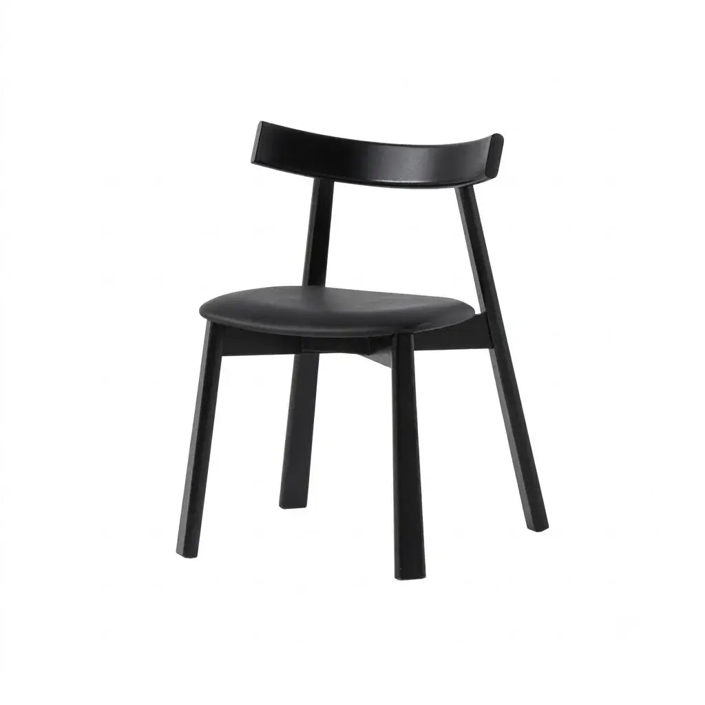 Ash Wood Dining Chair With Curved Arms, Leather and Linen Options