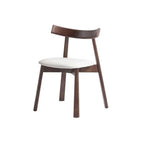 Ash Wood Dining Chair With Curved Arms, Leather and Linen Options