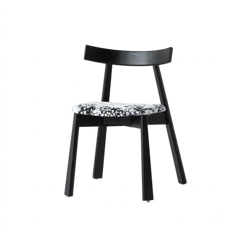 Ash Wood Dining Chair With Curved Arms, Leather and Linen Options