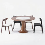 Ash Wood Dining Chair With Curved Arms, Leather and Linen Options