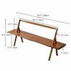 Ash Wood Indoor Bench with Open Back, Vintage Entryway Bench Dimensions