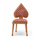 Ash Wood Playing Card Spade Chair Series, Sculptural Upholstered Dining Accent Seating