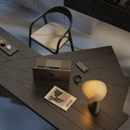 Asymmetric Geometric Wood Desk Series With Wooden Office Chair Sets