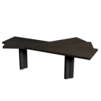 Asymmetric Geometric Wood Desk Series With Wooden Office Chair Sets