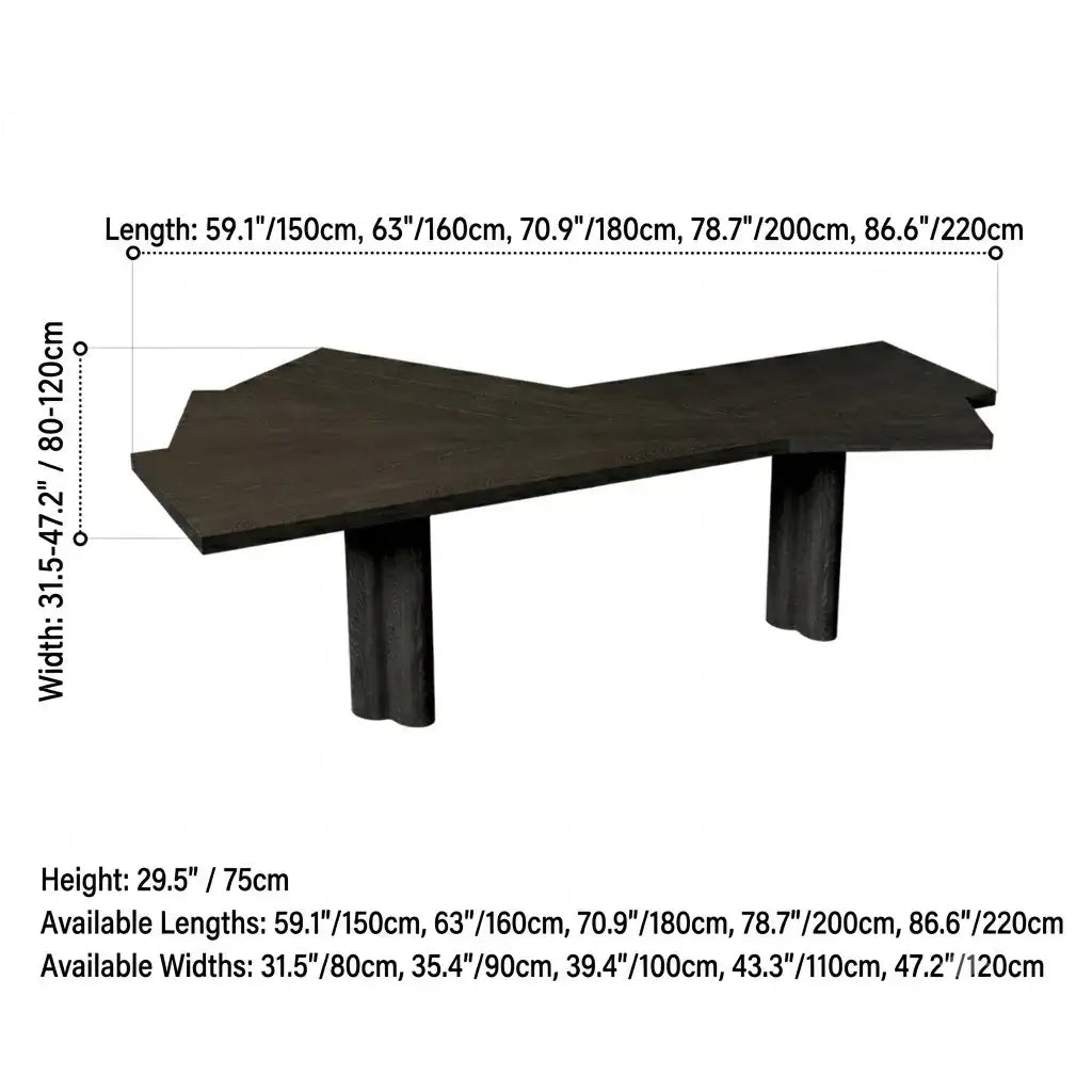 Asymmetric Geometric Wood Desk Series With Wooden Office Chair Sets Dimensions