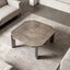 Asymmetrical Stainless Steel Coffee Table with Sculptural Base and Industrial Detailing