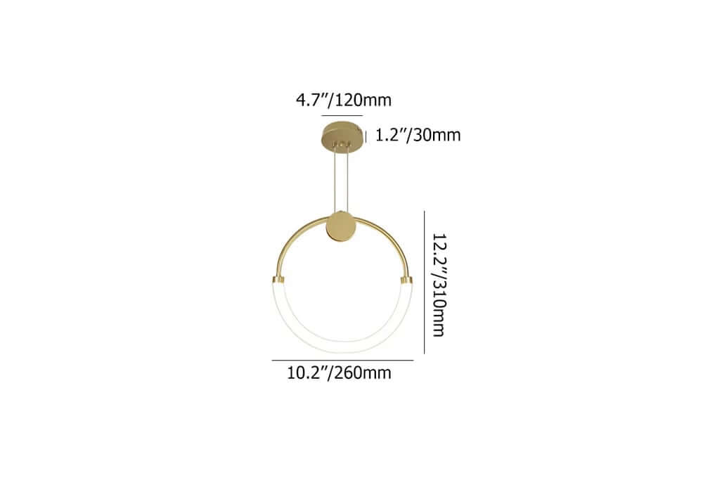 Aura Circle Pendant Light – Gold Metal Ambient Ceiling Fixture