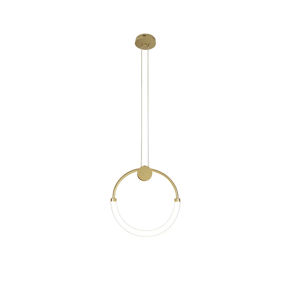Aura Circle Pendant Light – Gold Metal Ambient Ceiling Fixture