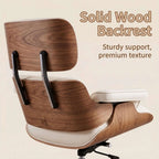 Axis Ergonomic Leather Office Chair with Solid Wood Backrest