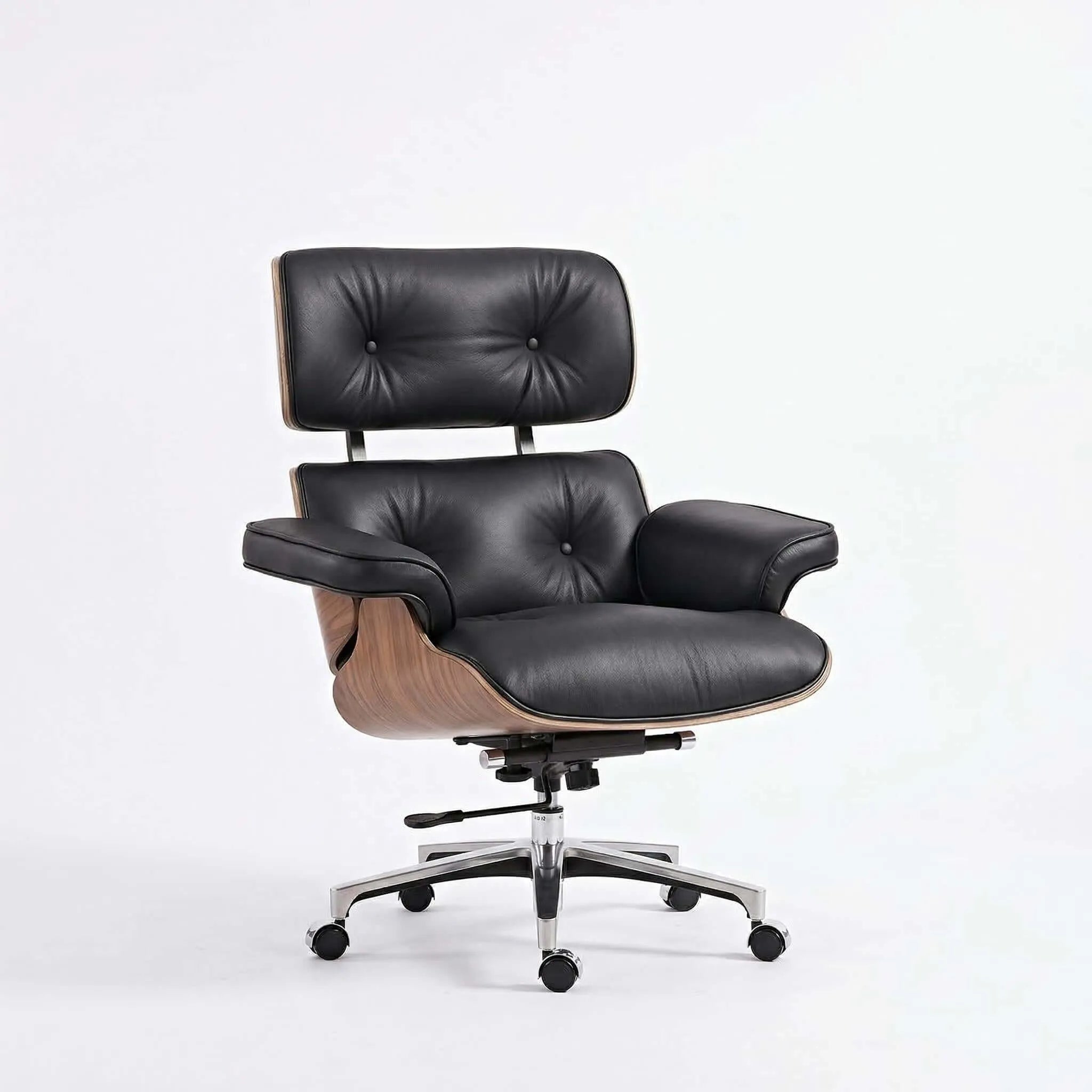 Axis Ergonomic Leather Office Chair with Solid Wood Backrest Secondary image