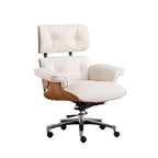 Axis Ergonomic Leather Office Chair with Solid Wood Backrest