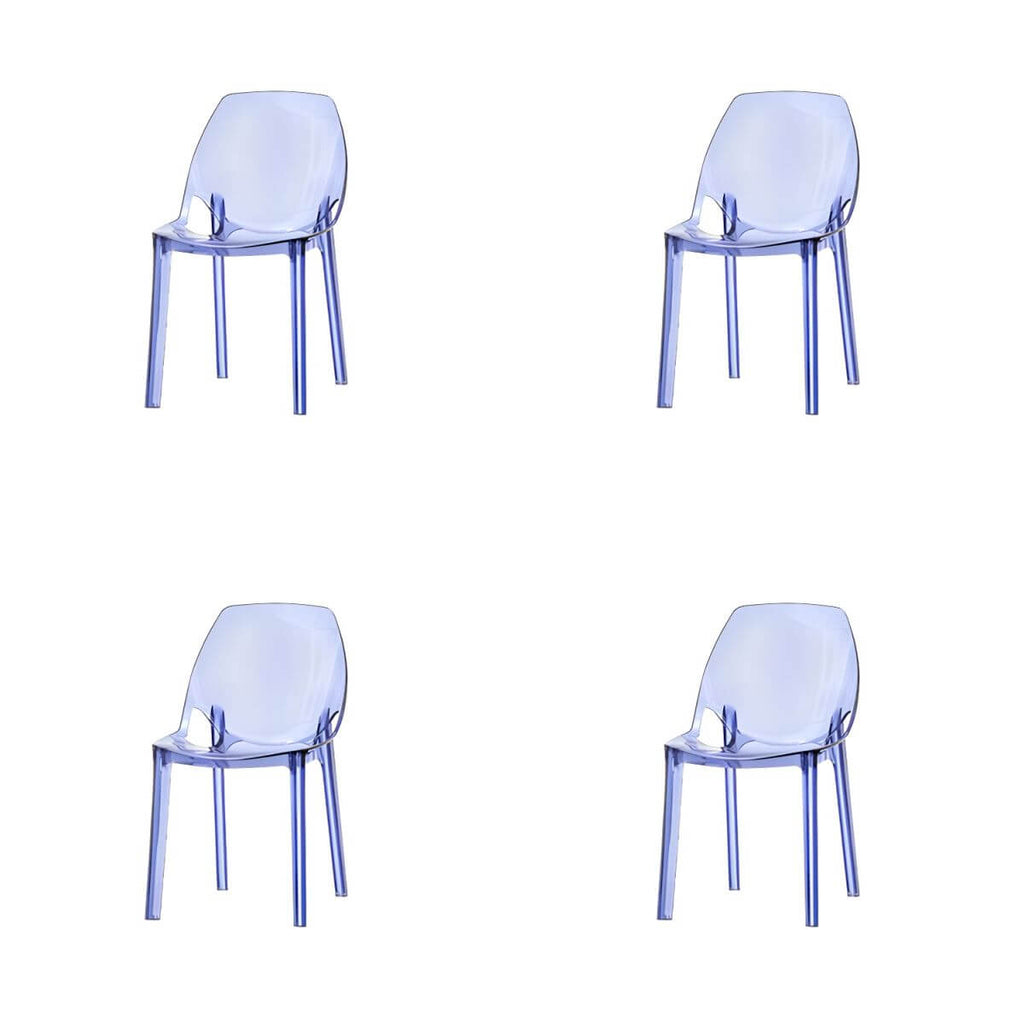 Armless acrylic side Parsons dining chair for indoor home use