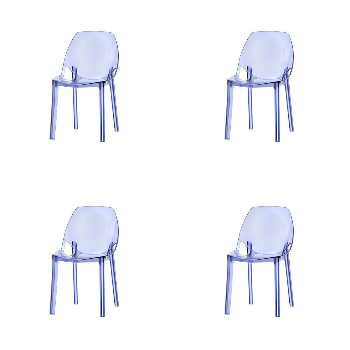 Armless acrylic side Parsons dining chair for indoor home use
