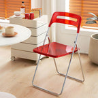 Modern collapsible open back side chair made of plastic and acrylic, ideal for kitchen and dining areas main product image