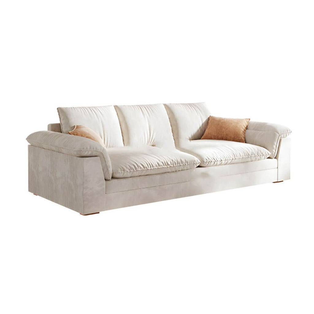 Nordic upholstered sofa bed with storage, 30.7 inches tall sleeper sofa for small spaces