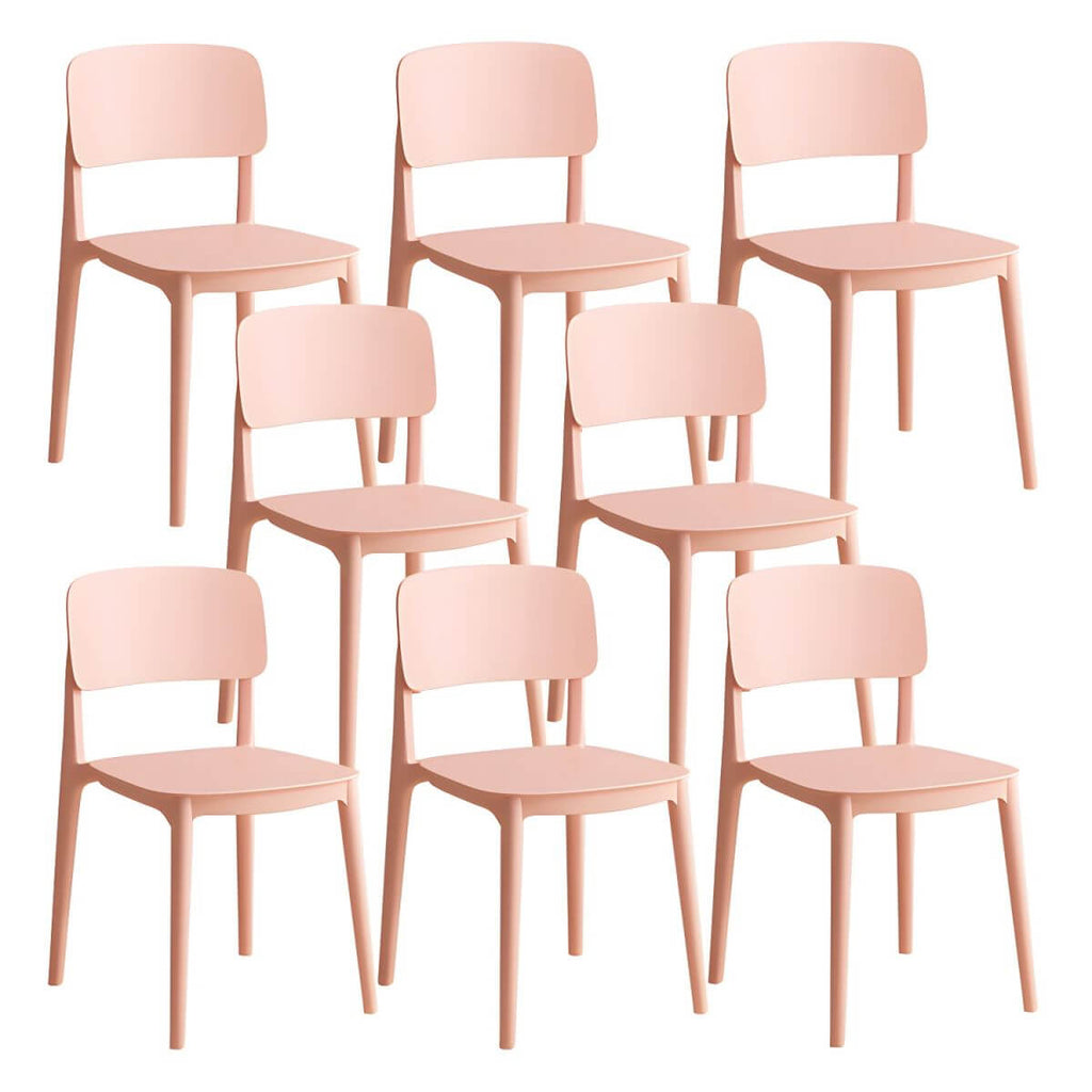 Scandinavian style stackable plastic and acrylic side chair for kitchen and dining