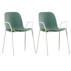 Scandinavian stackable kitchen chair with plastic and acrylic seat and metal legs