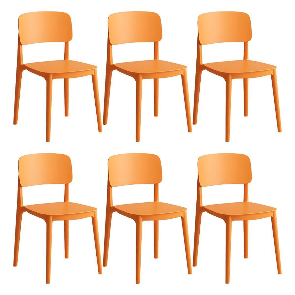 Scandinavian style stackable plastic and acrylic side chair for kitchen and dining