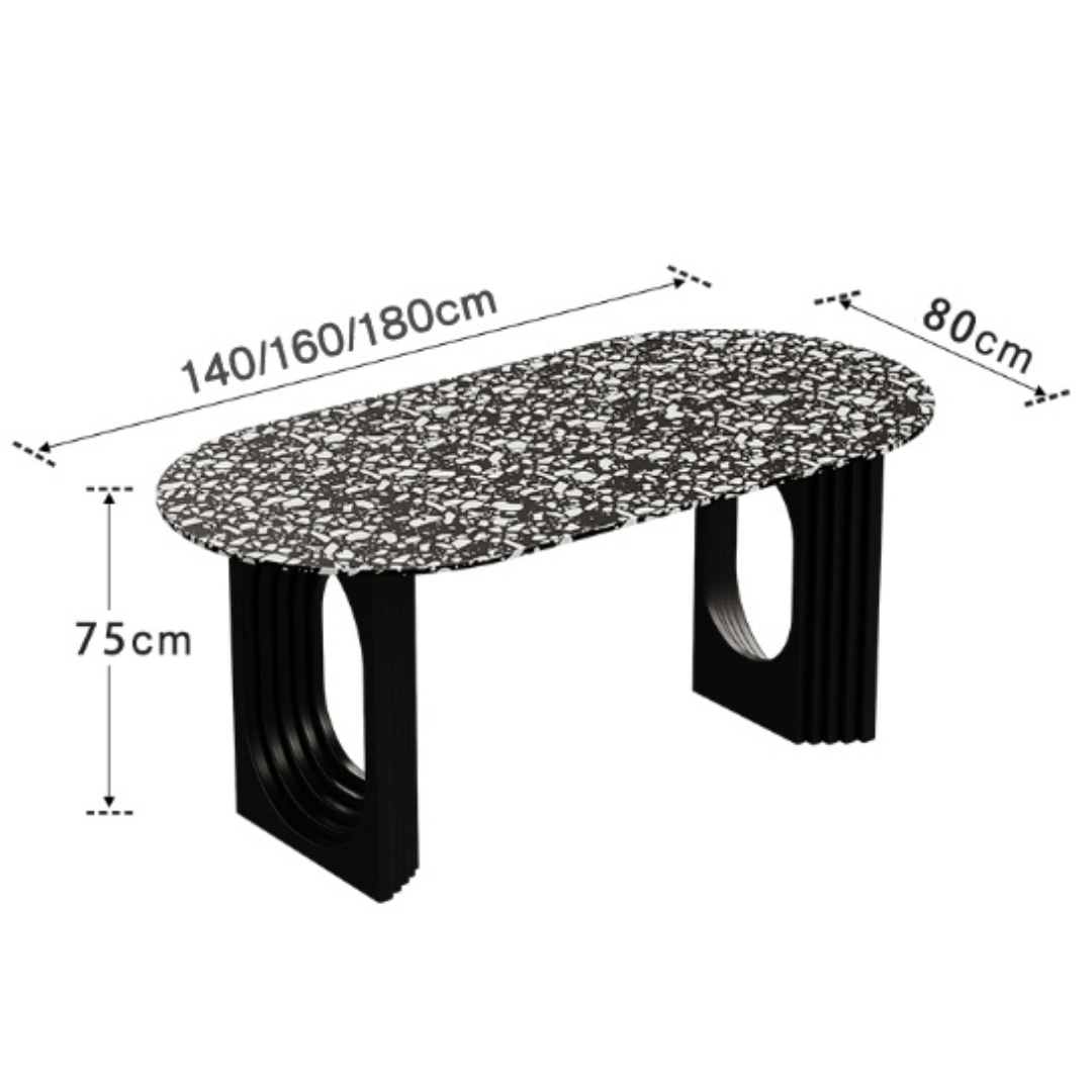 Minimalist terrazzo dining table and chair set ideal for family gatherings