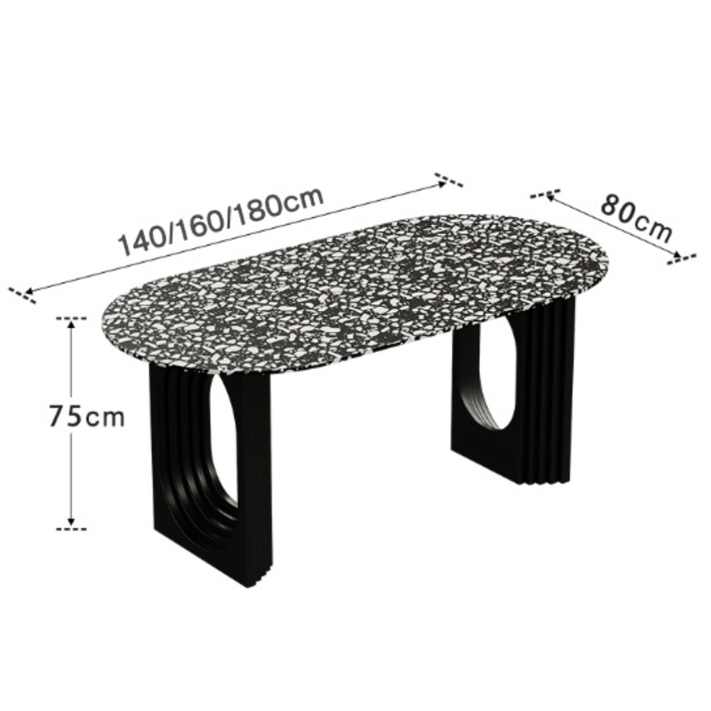 Minimalist terrazzo dining table and chair set ideal for family gatherings