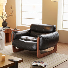 Single Leather Leisure Sofa with Black & Brown Options