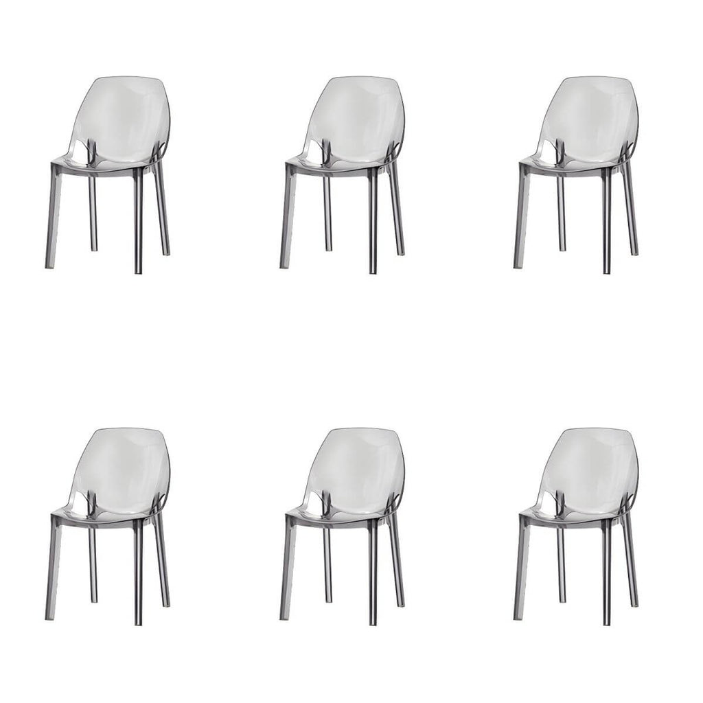 Armless acrylic side Parsons dining chair for indoor home use