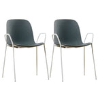 Scandinavian stackable kitchen chair with plastic and acrylic seat and metal legs