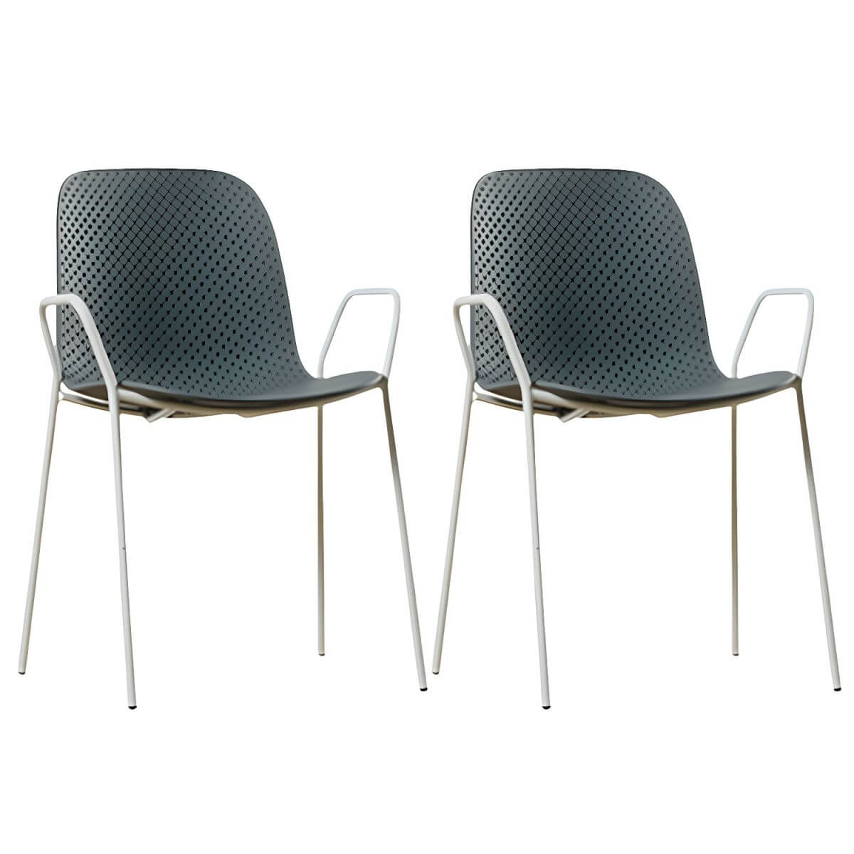 Scandinavian stackable kitchen chair with plastic and acrylic seat and metal legs