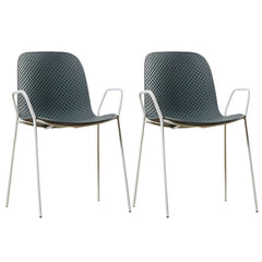 Scandinavian Stackable Plastic & Acrylic Kitchen & Dining Chair with Metal Legs Dining Chairs