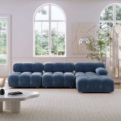 Velvet  3 Seaters Left or Right Hand Facing Sofa & Chaise