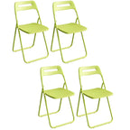 Modern collapsible open back side chair made of plastic and acrylic, ideal for kitchen and dining areas