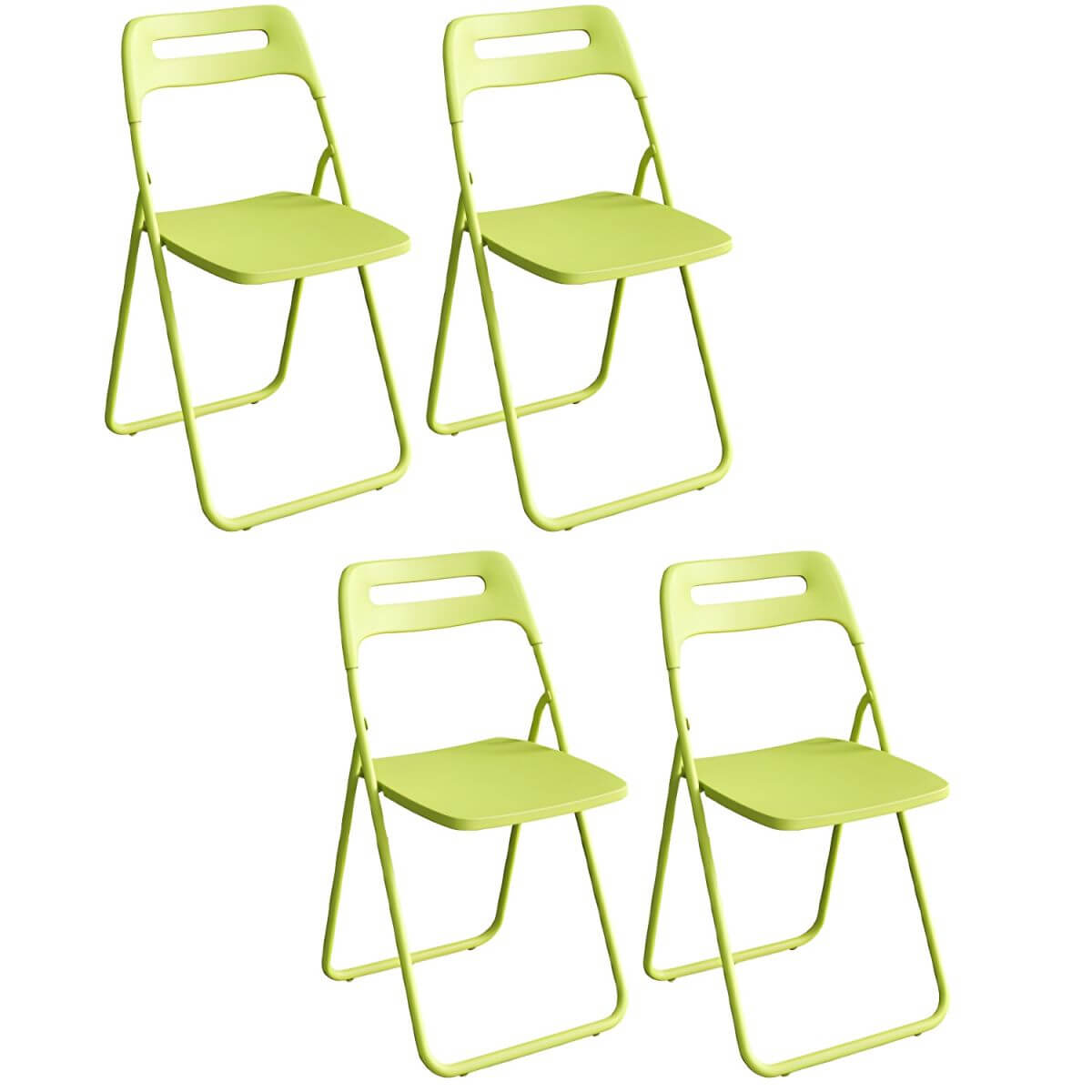 Modern collapsible open back side chair made of plastic and acrylic, ideal for kitchen and dining areas