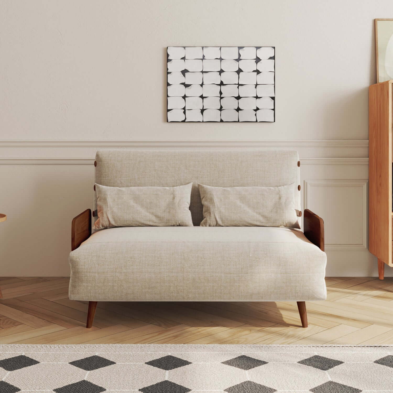 3-in-1 futon sofa bed chair recliner that saves space and converts easily