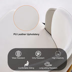 Set of 4 gray PU leather breakfast bar stools with backrest and footrest, modern design