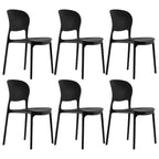 Stackable modern side chair with low back made of plastic and acrylic, perfect for contemporary dining
