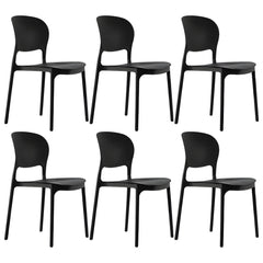 Stackable Modern Side Chair with Low Back in Plastic & Acrylic - Contemporary Style Dining Chairs