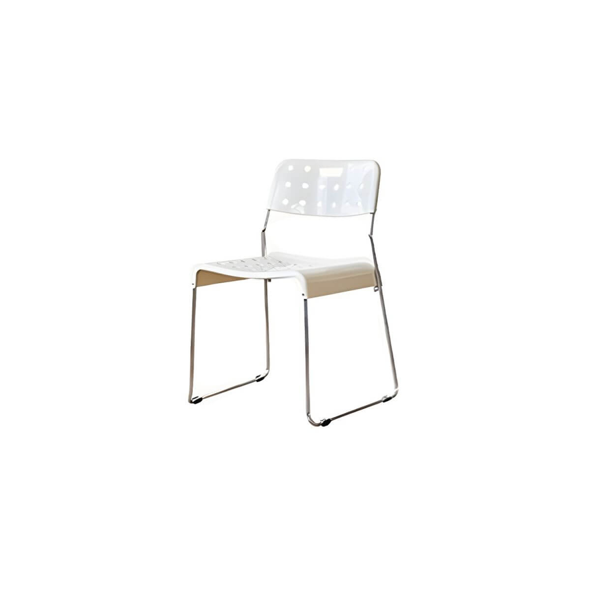 Stackable plastic and acrylic side chair for modern garden and dining use