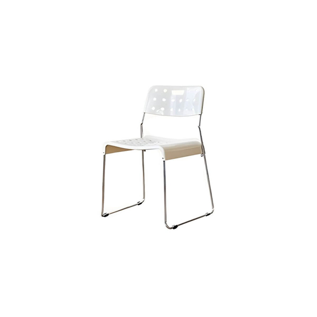 Stackable plastic and acrylic side chair for modern garden and dining use