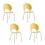 Scandinavian style stackable armless side chair made of plastic and acrylic for dining