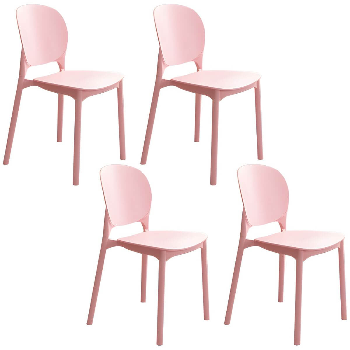 Stackable Scandinavian side chair with open back made of plastic and acrylic for dining