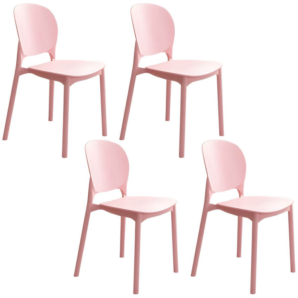Stackable Scandinavian side chair with open back made of plastic and acrylic for dining