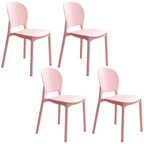 Stackable Scandinavian side chair with open back made of plastic and acrylic for dining