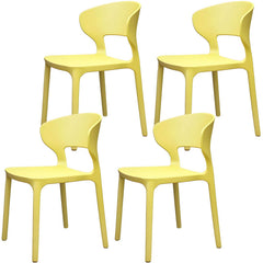 Scandinavian Stackable Side Chair with Open Back and Plastic & Acrylic Material Dining Chairs