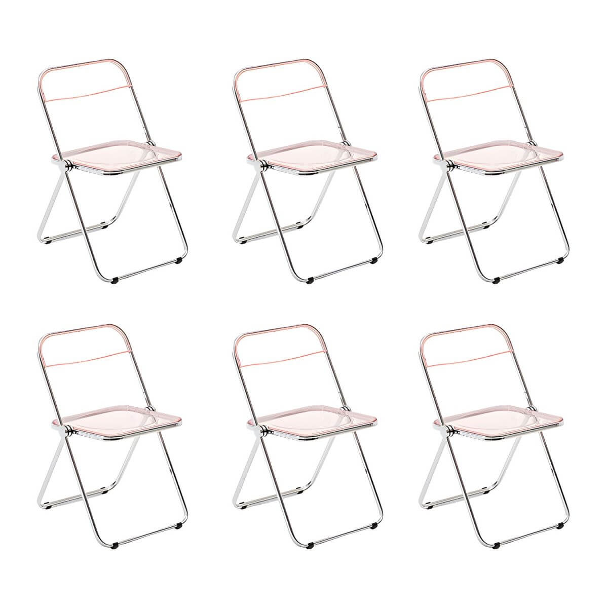 Scandinavian style dining chair with silver metal legs and plastic acrylic seat