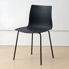 Modern Plastic & Acrylic Side Chair for Kitchen & Dining with Metal Legs Dining Chairs