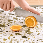 Green terrazzo coffee table set with modern design for stylish living rooms