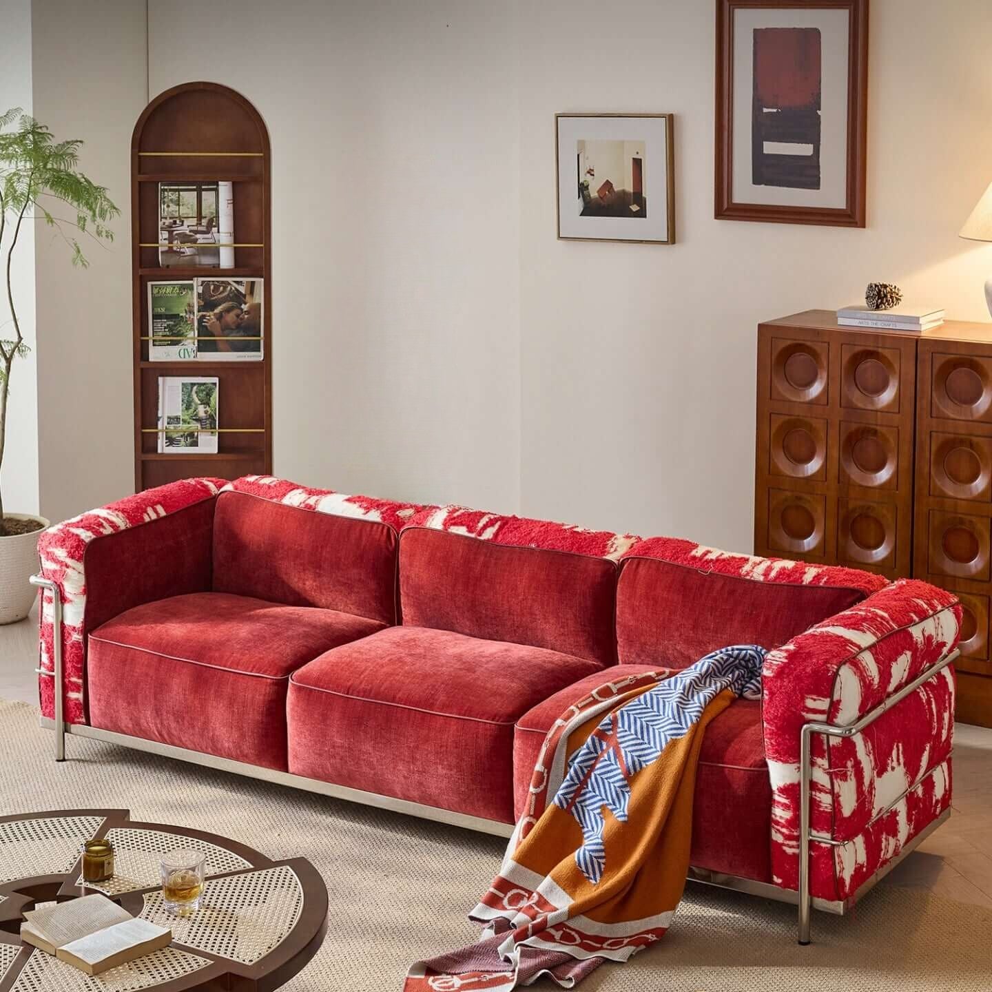 Elegant Cotton Sofa with Stainless Steel Frame for Modern Living Main image